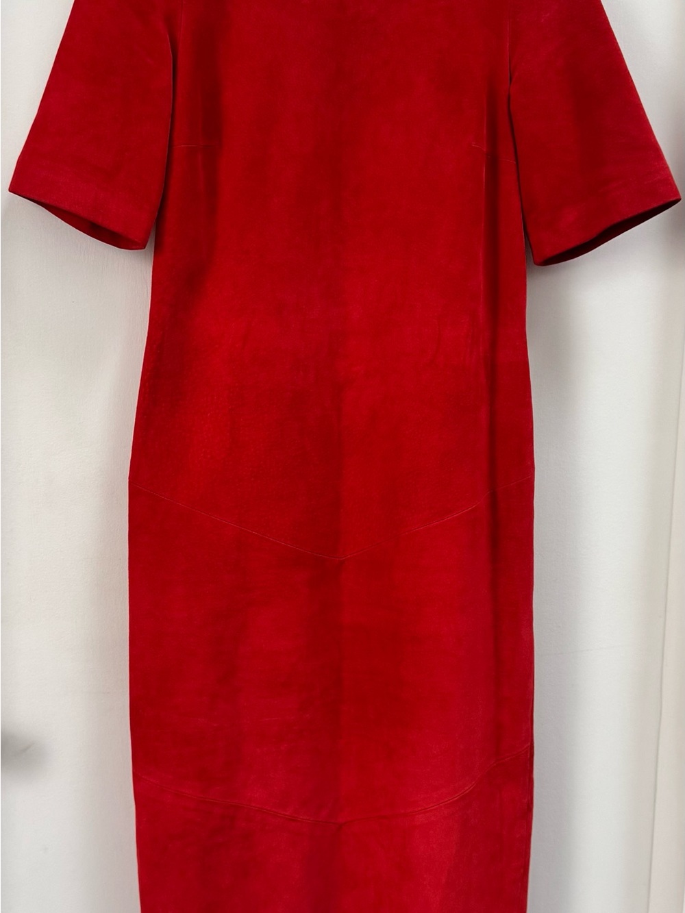Danier Suede Red Short-Sleeve Dress